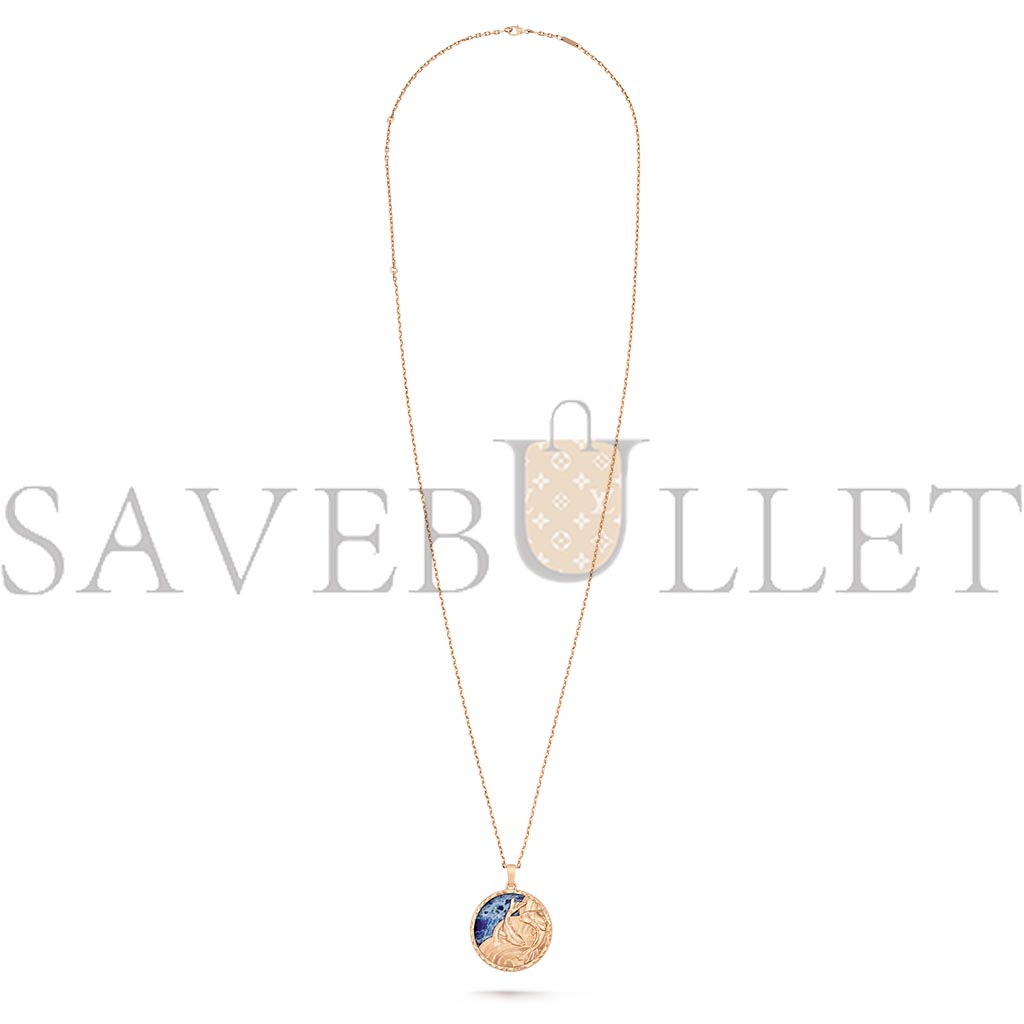 VAN CLEEF ARPELS ZODIAQUE LONG NECKLACE PISCIUM (PISCES) - ROSE GOLD, SODALITE  VCARP9RG00